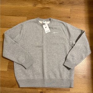 Nike Gray Crewneck Sweater Soft Knit Ribbed